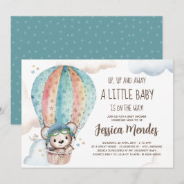 Waterverf Genderneutraal Teddy Bear Baby shower Kaart