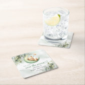 Waterverf genderneutrale teddybeer boven de maan kartonnen onderzetters (Insitu)