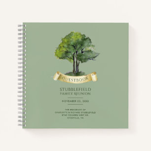 Waterverf genealogie boom familie reünie gast notitieboek