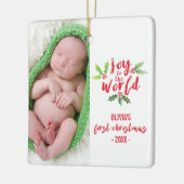 Waterverf Geniet van de Eerste Kerstdag van de Wer Keramisch Ornament (Links)