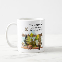 waterverf geniet van het buitenleven en de koffie koffiemok