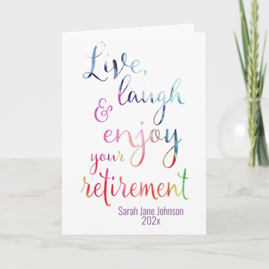Waterverf Geniet van je pensioen Kaart (Voorkant)