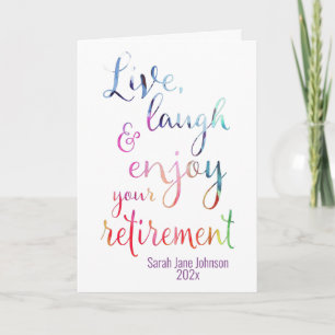 Waterverf Geniet van pensioen Kaart