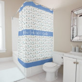 Waterverf Gentle Blue Floral Shower Douchegordijn (In situ)