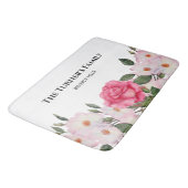 Waterverf Gentle Pink White Roses Illustration Badmat (Gekanteld)