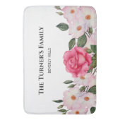 Waterverf Gentle Pink White Roses Illustration Badmat (Voorkant Verticaal)