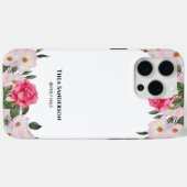 Waterverf Gentle Pink White Roses Illustration Case-Mate iPhone Case (Achterkant (horizontaal))