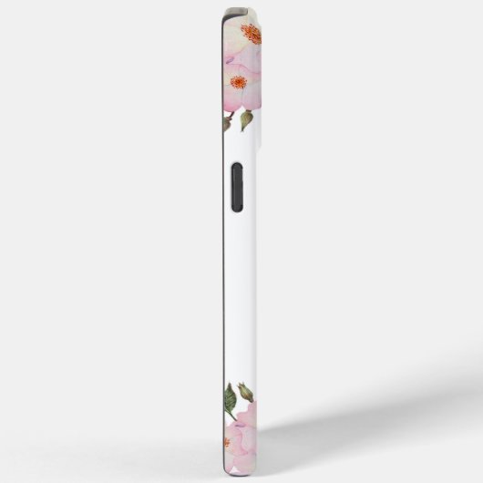 Waterverf Gentle Pink White Roses Illustration Case-Mate iPhone Case (Achterkant / Rechts)