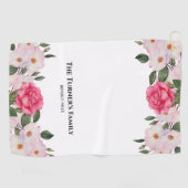 Waterverf Gentle Pink White Roses Illustration Golfhanddoek (Horizontaal)
