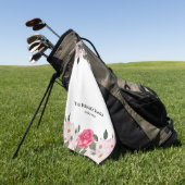 Waterverf Gentle Pink White Roses Illustration Golfhanddoek (Groen)