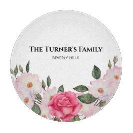 Waterverf Gentle Pink White Roses Illustration Snijplank