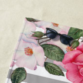 Waterverf Gentle Pink White Roses Illustration Strandlaken (In situ)