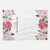 Waterverf Gentle Pink White Roses Illustration Theedoek (Horizontaal)