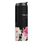 Waterverf Gentle Pink White Roses Illustration Thermosbeker (Gedraaid links)