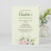 Waterverf Gentle White Calla Birthday Uitnodiging (Staand voorkant)