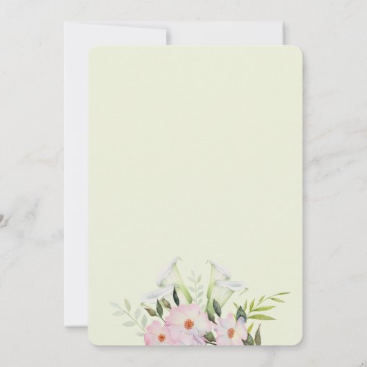 Waterverf Gentle White Calla Birthday Uitnodiging (Achterkant)