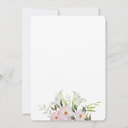 Waterverf Gentle White Calla Birthday Uitnodiging (Achterkant)