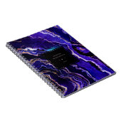 Waterverf Geode Deep Blue Paars Roos Gold Agate Notitieboek (Rechterzijde)