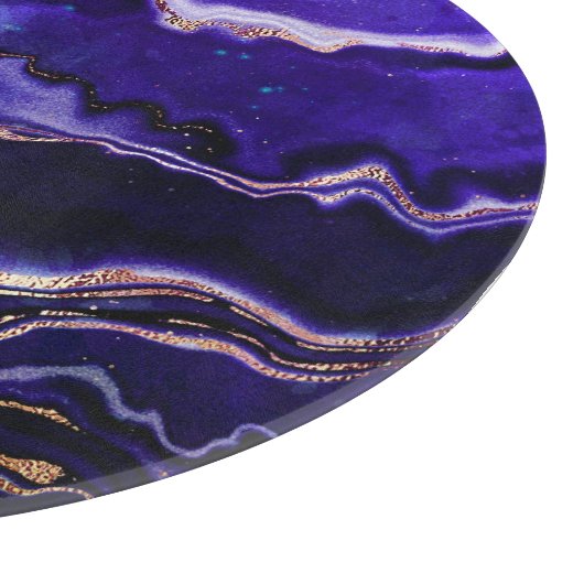 Waterverf Geode Deep Blue Paars Roos Gold Agate Snijplank (Hoek)