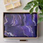 Waterverf Geode Deep Blue Paars Roos Gold Agate Tissuepapier (Geschenk)