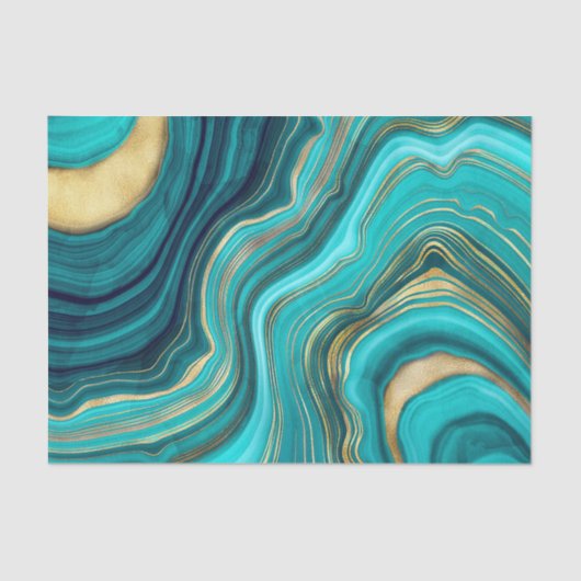 Waterverf Geode Green Agate Malachite Tissuepapier (Voorkant)