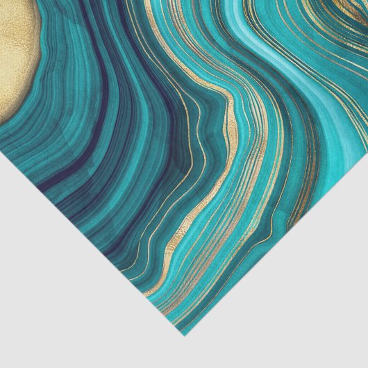 Waterverf Geode Green Agate Malachite Tissuepapier (Detail)