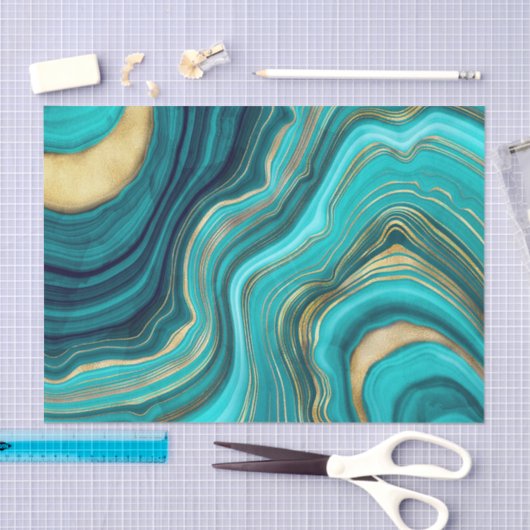 Waterverf Geode Green Agate Malachite Tissuepapier (Craft)