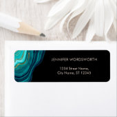 Waterverf Geode Green Black Agate Malachite Etiket (Insitu)