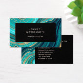 Waterverf Geode Green Black Agate Malachite Visitekaartje (Bureau)