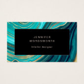 Waterverf Geode Green Black Agate Malachite Visitekaartje (Voorkant)