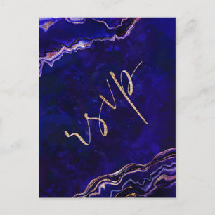 Waterverf Geode Modern Calligraphy Wedding RSVP Briefkaart