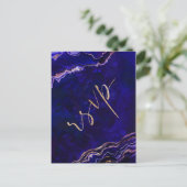 Waterverf Geode Modern Calligraphy Wedding RSVP Briefkaart (Staand voorkant)