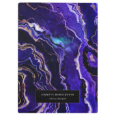 Waterverf Geode Modern Professional Paars Agate Klembord (Achterkant)