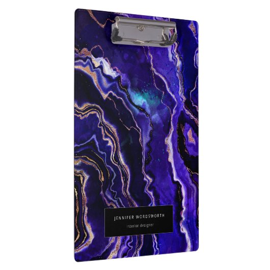 Waterverf Geode Modern Professional Paars Agate Klembord (Rechts)