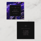 Waterverf Geode Modern Professional Paars Agate Vierkante Visitekaartje (Voorkant / Achterkant)