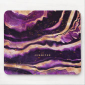 Waterverf Geode Paars Roze Gold Abstract Agate Muismat (Voorkant)