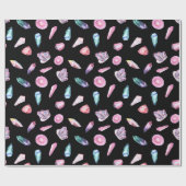 Waterverf Geoden en kristallen Patroon Cadeaupapier (Vlak)