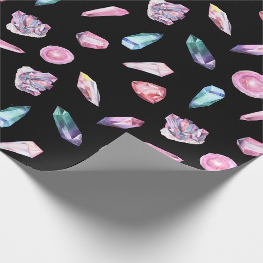 Waterverf Geoden en kristallen Patroon Cadeaupapier (Hoek)