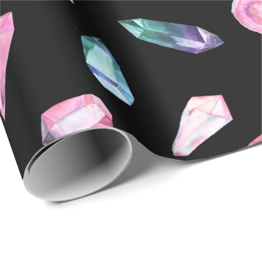 Waterverf Geoden en kristallen Patroon Cadeaupapier (Rol Hoek)