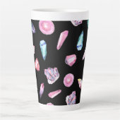 Waterverf Geoden en kristallen Patroon Latte Mok (Voorkant)