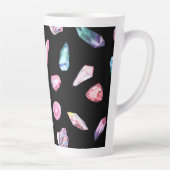 Waterverf Geoden en kristallen Patroon Latte Mok (Rechts)