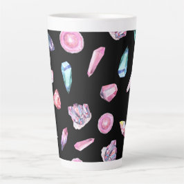 Waterverf Geodes en Kristallen Patroon Latte Mok