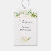Waterverf Geometric Crystal Greenery Wedding Cadeaulabel (Voorkant)