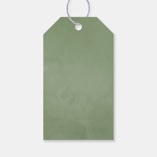 Waterverf Geometric Crystal Greenery Wedding Cadeaulabel (Achterkant)