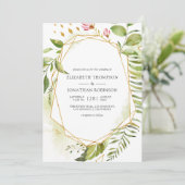 Waterverf Geometric Crystal Greenery Wedding Kaart (Staand voorkant)
