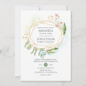 Waterverf Geometric Crystal Greenery Wedding Kaart (Voorkant)