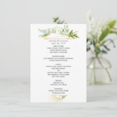 Waterverf Geometric Crystal Greenery Wedding Menu (Staand voorkant)