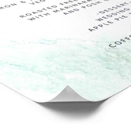 Waterverf Geometric Crystal Greenery Wedding Menu Poster (Hoek)