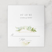 Waterverf Geometric Crystal Greenery Wedding Plaatskaartje (Buitenkant ongevouwen)