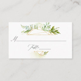 Waterverf Geometric Crystal Greenery Wedding Plaatskaartje